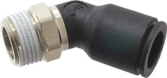 Legris - 12mm OD, 3/8 BSPT, Nylon/Nickel Plated Brass Push-to-Connect Male Elbow 45° - 290 Max psi - Industrial Tool & Supply