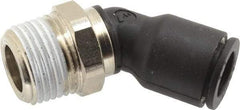 Legris - 3/8" OD, 3/8 NPT, Nylon/Nickel Plated Brass Push-to-Connect Male Elbow 45° - 290 Max psi - Industrial Tool & Supply
