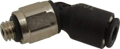 Legris - 1/8" OD, 10-32 UNF, Nylon/Nickel Plated Brass Push-to-Connect Male Elbow 45° - 290 Max psi - Industrial Tool & Supply
