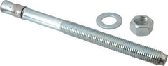 Red Head - 3/4" Diam, 3/4-10, 10" OAL, Grade 3, Wedge Expansion Concrete Anchor - Steel, Zinc Plated, 5-3/4" Thread Length, Tie Wire Head, 3/4" Drill - Industrial Tool & Supply