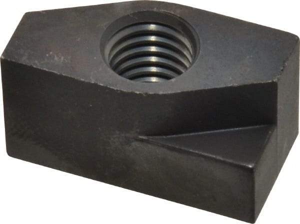 Gibraltar - 1/2-13 Blind Tapped Quarter Turn T Slot Nut - 11/16" Slot Width, 11/16 x 0.427" Base Width x Height, 1-3/8 x 3/4" OAL x Height - Industrial Tool & Supply