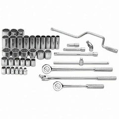 SK - 1/2" Drive Standard Deep Socket Set - 3/8 to 1-1/2", Inch Measurement Standard - Industrial Tool & Supply