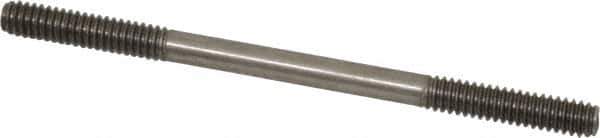 Gibraltar - 1/4-20 4" OAL Equal Double Threaded Stud - Stainless Steel, Black Oxide Finish, 1" Equal Thread Length - Industrial Tool & Supply