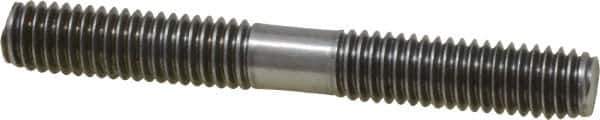 Gibraltar - 3/8-16 3" OAL Equal Double Threaded Stud - Stainless Steel, Black Oxide Finish, 1-1/8" Equal Thread Length - Industrial Tool & Supply