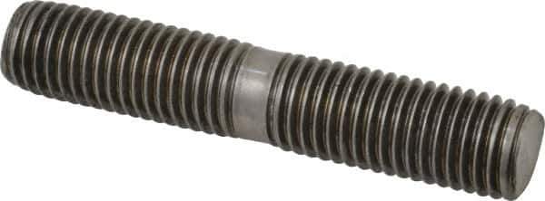Gibraltar - 3/4-10 4" OAL Equal Double Threaded Stud - Stainless Steel, Black Oxide Finish, 1-3/4" Equal Thread Length - Industrial Tool & Supply