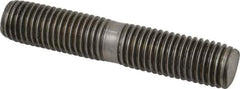 Gibraltar - 3/4-10 4" OAL Equal Double Threaded Stud - Stainless Steel, Black Oxide Finish, 1-3/4" Equal Thread Length - Industrial Tool & Supply