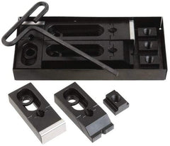 Gibraltar - 22 Piece Fixturing Edge Clamp Set with 5/8" T-Slot, 1/2-13 Stud Thread - Includes 4 Low Grip Clamps, 4 Standard Grip Clamps, 4 T-Slot Nuts, 8 Washers, Holder, T-Handle Wrench - Industrial Tool & Supply