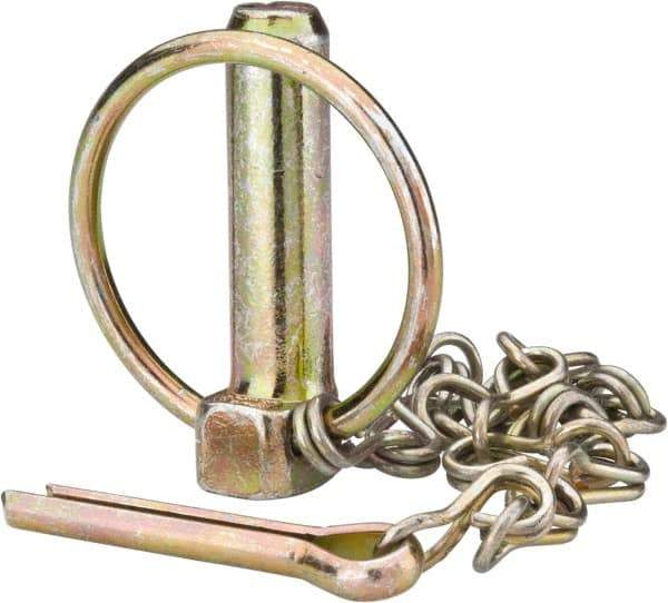 Made in USA - Lynch Pins Pin Diameter (Inch): 7/16 Usable Length (Inch): 1-9/16 - Industrial Tool & Supply