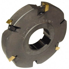 Cutting Tool Technologies - Arbor Hole Connection, 1/4" Cutting Width, 1.03" Depth of Cut, 4" Cutter Diam, 1-1/4" Hole Diam, 5 Tooth Indexable Slotting Cutter - DASC Toolholder, 1215 Insert, Neutral Cutting Direction - Industrial Tool & Supply