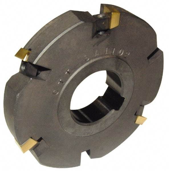 Cutting Tool Technologies - Arbor Hole Connection, 1/4" Cutting Width, 2.03" Depth of Cut, 6" Cutter Diam, 1-1/4" Hole Diam, 7 Tooth Indexable Slotting Cutter - DASC Toolholder, 1215 Insert, Neutral Cutting Direction - Industrial Tool & Supply
