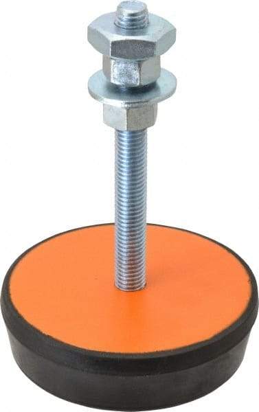 Mason Ind. - 5/8-11 Bolt Thread, 5" Wide Standard Deflection Stud Mount Leveling Pad & Mount - 3,000 Max Lb Capacity, 5" Base Diam - Industrial Tool & Supply