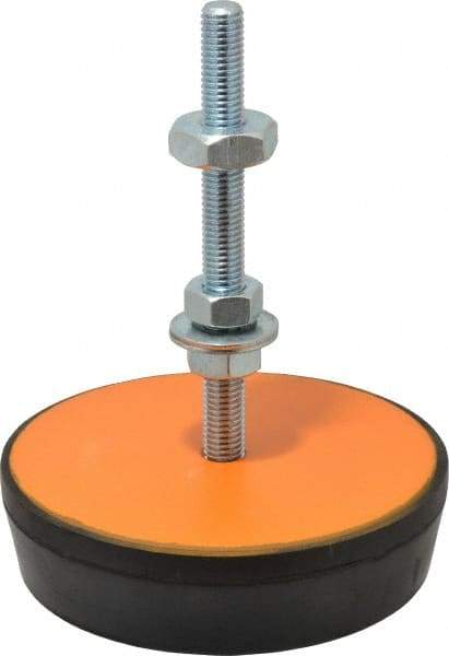 Mason Ind. - 5/8-11 Bolt Thread, 6.88" Wide Standard Deflection Stud Mount Leveling Pad & Mount - 6,000 Max Lb Capacity, 6-3/4" Base Diam - Industrial Tool & Supply
