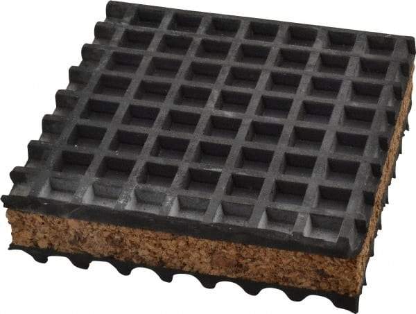 Mason Ind. - 4" Long x 4" Wide x 1" Thick, Neoprene ans Cork, Machinery Leveling Pad & Mat - Industrial Tool & Supply