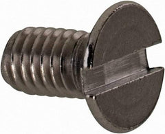 Value Collection - M4x0.70 Metric Coarse, 8mm OAL Slotted Drive Machine Screw - Flat Head, Grade 18-8 & A2 Stainless Steel, Uncoated, Without Washer - Industrial Tool & Supply