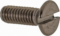Value Collection - M4x0.70 Metric Coarse, 12mm OAL Slotted Drive Machine Screw - Flat Head, Grade 18-8 & A2 Stainless Steel, Uncoated, Without Washer - Industrial Tool & Supply