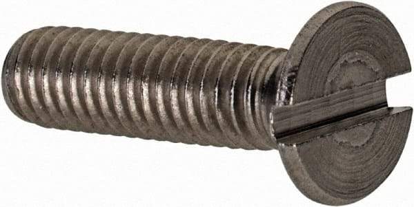 Value Collection - M4x0.70 Metric Coarse, 16mm OAL Slotted Drive Machine Screw - Flat Head, Grade 18-8 & A2 Stainless Steel, Uncoated, Without Washer - Industrial Tool & Supply