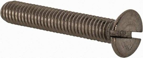 Value Collection - M4x0.70 Metric Coarse, 25mm OAL Slotted Drive Machine Screw - Flat Head, Grade 18-8 & A2 Stainless Steel, Uncoated, Without Washer - Industrial Tool & Supply