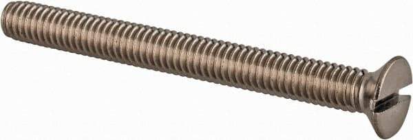 Value Collection - M4x0.70 Metric Coarse, 40mm OAL Slotted Drive Machine Screw - Flat Head, Grade 18-8 & A2 Stainless Steel, Uncoated, Without Washer - Industrial Tool & Supply