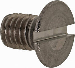 Value Collection - M5x0.80 Metric Coarse, 8mm OAL Slotted Drive Machine Screw - Flat Head, Grade 18-8 & A2 Stainless Steel, Uncoated, Without Washer - Industrial Tool & Supply
