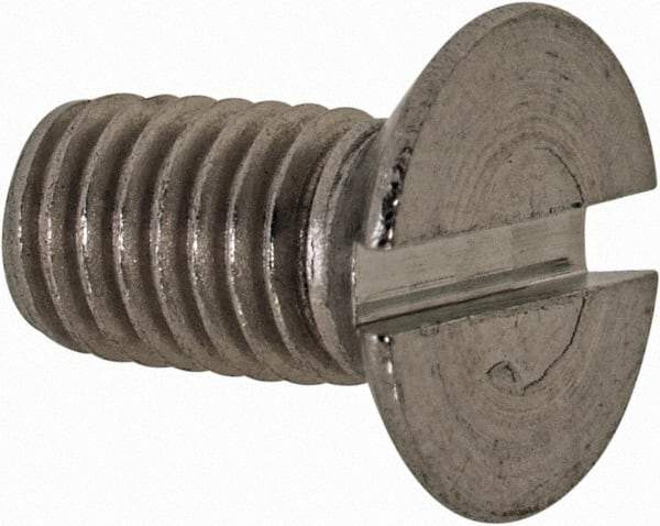 Value Collection - M5x0.80 Metric Coarse, 10mm OAL Slotted Drive Machine Screw - Flat Head, Grade 18-8 & A2 Stainless Steel, Uncoated, Without Washer - Industrial Tool & Supply