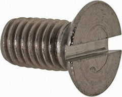 Value Collection - M5x0.80 Metric Coarse, 10mm OAL Slotted Drive Machine Screw - Flat Head, Grade 18-8 & A2 Stainless Steel, Uncoated, Without Washer - Industrial Tool & Supply