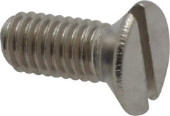 Value Collection - M5x0.80 Metric Coarse, 12mm OAL Slotted Drive Machine Screw - Flat Head, Grade 18-8 & A2 Stainless Steel, Uncoated, Without Washer - Industrial Tool & Supply