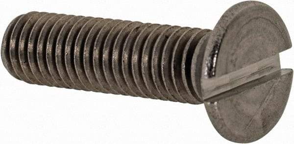 Value Collection - M5x0.80 Metric Coarse, 20mm OAL Slotted Drive Machine Screw - Flat Head, Grade 18-8 & A2 Stainless Steel, Uncoated, Without Washer - Industrial Tool & Supply