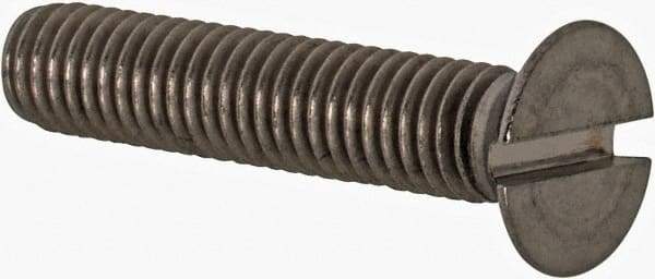 Value Collection - M5x0.80 Metric Coarse, 25mm OAL Slotted Drive Machine Screw - Flat Head, Grade 18-8 & A2 Stainless Steel, Uncoated, Without Washer - Industrial Tool & Supply