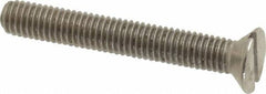 Value Collection - M5x0.80 Metric Coarse, 35mm OAL Slotted Drive Machine Screw - Flat Head, Grade 18-8 & A2 Stainless Steel, Uncoated, Without Washer - Industrial Tool & Supply