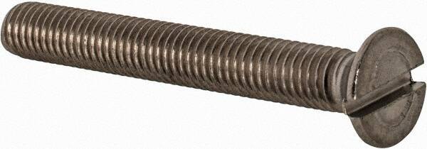 Value Collection - M5x0.80 Metric Coarse, 40mm OAL Slotted Drive Machine Screw - Flat Head, Grade 18-8 & A2 Stainless Steel, Uncoated, Without Washer - Industrial Tool & Supply