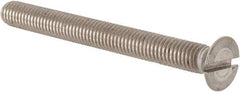 Value Collection - M5x0.80 Metric Coarse, 50mm OAL Slotted Drive Machine Screw - Flat Head, Grade 18-8 & A2 Stainless Steel, Uncoated, Without Washer - Industrial Tool & Supply