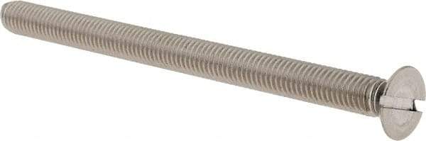 Value Collection - M5x0.80 Metric Coarse, 70mm OAL Slotted Drive Machine Screw - Flat Head, Grade 18-8 & A2 Stainless Steel, Uncoated, Without Washer - Industrial Tool & Supply