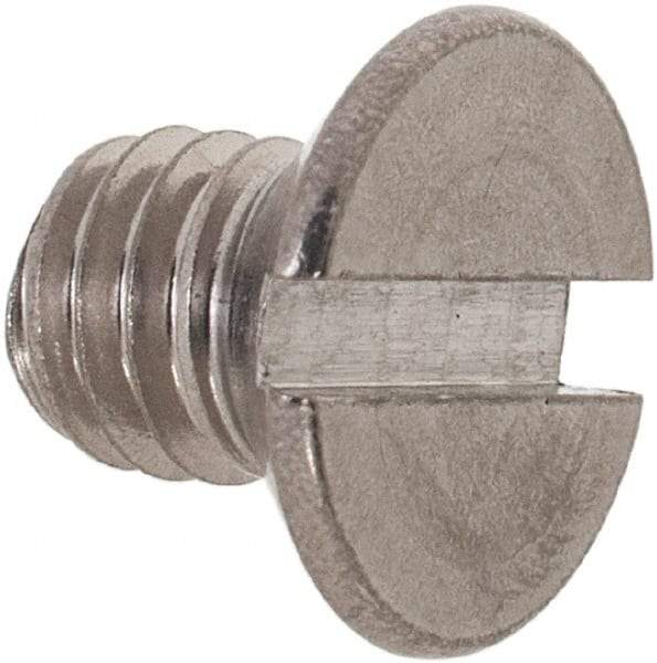 Value Collection - M6x1.00 Metric Coarse, 8mm OAL Slotted Drive Machine Screw - Flat Head, Grade 18-8 & A2 Stainless Steel, Uncoated, Without Washer - Industrial Tool & Supply