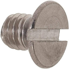 Value Collection - M6x1.00 Metric Coarse, 8mm OAL Slotted Drive Machine Screw - Flat Head, Grade 18-8 & A2 Stainless Steel, Uncoated, Without Washer - Industrial Tool & Supply