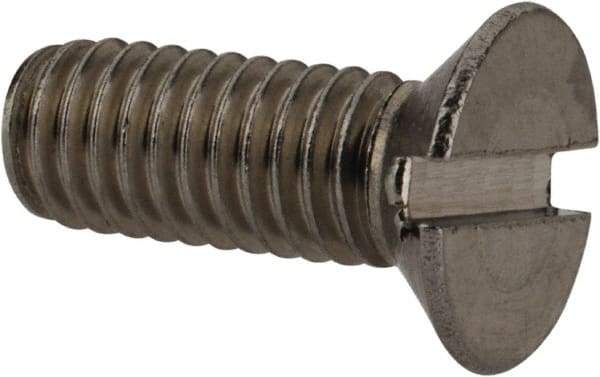 Value Collection - M6x1.00 Metric Coarse, 16mm OAL Slotted Drive Machine Screw - Flat Head, Grade 18-8 & A2 Stainless Steel, Uncoated, Without Washer - Industrial Tool & Supply