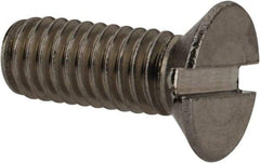Value Collection - M6x1.00 Metric Coarse, 16mm OAL Slotted Drive Machine Screw - Flat Head, Grade 18-8 & A2 Stainless Steel, Uncoated, Without Washer - Industrial Tool & Supply