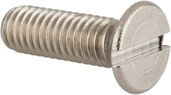Value Collection - M6x1.00 Metric Coarse, 20mm OAL Slotted Drive Machine Screw - Flat Head, Grade 18-8 & A2 Stainless Steel, Uncoated, Without Washer - Industrial Tool & Supply