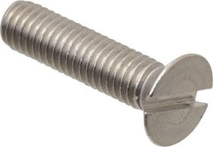 Value Collection - M6x1.00 Metric Coarse, 25mm OAL Slotted Drive Machine Screw - Flat Head, Grade 18-8 & A2 Stainless Steel, Uncoated, Without Washer - Industrial Tool & Supply
