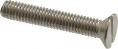 Value Collection - M6x1.00 Metric Coarse, 35mm OAL Slotted Drive Machine Screw - Flat Head, Grade 18-8 & A2 Stainless Steel, Uncoated, Without Washer - Industrial Tool & Supply