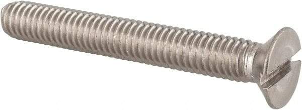 Value Collection - M6x1.00 Metric Coarse, 45mm OAL Slotted Drive Machine Screw - Flat Head, Grade 18-8 & A2 Stainless Steel, Uncoated, Without Washer - Industrial Tool & Supply