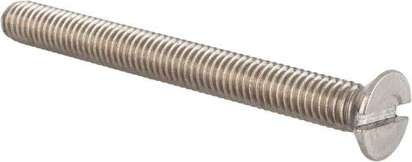 Value Collection - M6x1.00 Metric Coarse, 60mm OAL Slotted Drive Machine Screw - Flat Head, Grade 18-8 & A2 Stainless Steel, Uncoated, Without Washer - Industrial Tool & Supply