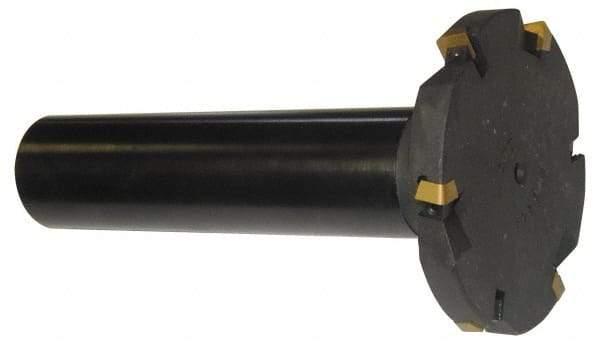Cutting Tool Technologies - Shank Connection, 1/2" Cutting Width, 0.87" Depth of Cut, 3" Cutter Diam, 4 Tooth Indexable Slotting Cutter - 1-1/4" Shank Diam, DSSC Toolholder, 1312 Insert, Right Hand Cutting Direction - Industrial Tool & Supply