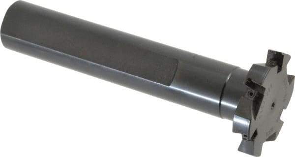 Cutting Tool Technologies - Shank Connection, 3/8" Cutting Width, 1/2" Depth of Cut, 2" Cutter Diam, 3 Tooth Indexable Slotting Cutter - 1" Shank Diam, DSSC Toolholder, 1312 Insert, Right Hand Cutting Direction - Industrial Tool & Supply