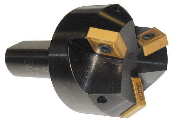 Cutting Tool Technologies - 30° Lead Angle, 1-1/2" Max Cut Diam, 1-1/2" Min Cut Diam, 0.4" Max Depth of Cut, Indexable Chamfer and Angle End Mill - 3 Inserts, CNMG 432 Insert Style, 3-1/2" Overall Length, Straight Shank, 30° Included Angle - Industrial Tool & Supply