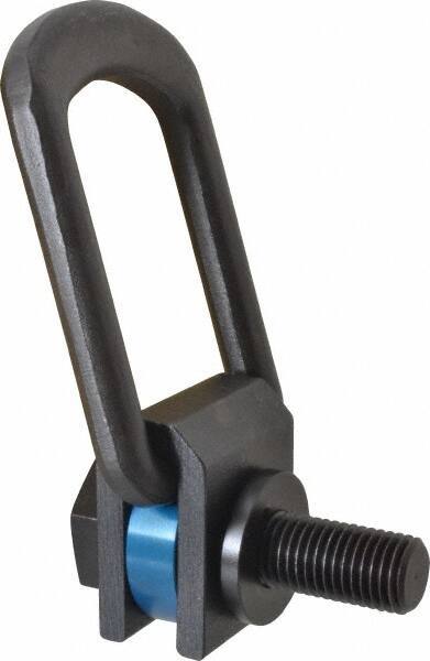Jergens - 3,050 kg. Load Limit, Alloy Steel Side Pull Hoist Ring - Black Oxide Finish, M24x3.0 Thread Size, 67 mm Diameter Ring - Industrial Tool & Supply