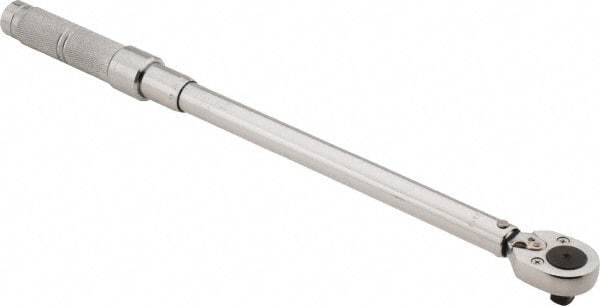 Proto - 1/2" Drive Micrometer Type Ratchet Head Torque Wrench - 360 In/Lb to 209 N/m Torque, 21-1/2" OAL, 0.56 N/m Graduation, Ratchet Head - Industrial Tool & Supply