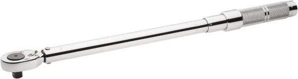 Proto - 1/2" Drive Micrometer Type Ratchet Head Torque Wrench - 47 N/m to 210 N/m Torque, 21-1/2" OAL, 1.36 N/m Graduation, Ratchet Head - Industrial Tool & Supply
