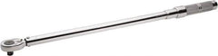 Proto - 1/2" Drive Micrometer Type Ratchet Head Torque Wrench - 75 N/m to 345 N/m Torque, 27-1/8" OAL, 1.36 N/m Graduation, Ratchet Head - Industrial Tool & Supply