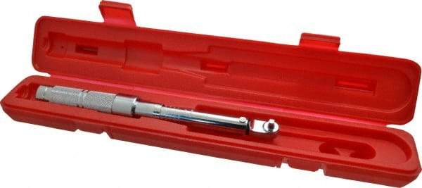 Proto - 1/4" Drive Micrometer Fixed Head Torque Wrench - 40 In/Lb to 200 In/Lb Torque, 11-45/64" OAL, 0.11 N/m Graduation, Ratchet Head - Industrial Tool & Supply