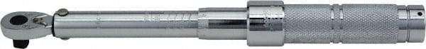Proto - 3/8" Drive Micrometer Type Ratchet Head Torque Wrench - 200 In/Lb to 119 N/m Torque, 15-1/2" OAL, 5 In/Lb Graduation, Ratchet Head - Industrial Tool & Supply